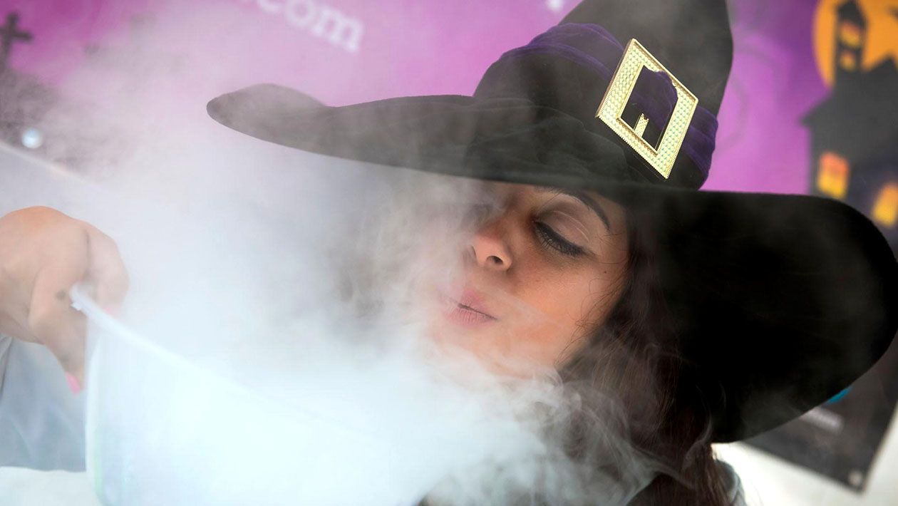 witch, smoke, dry ice